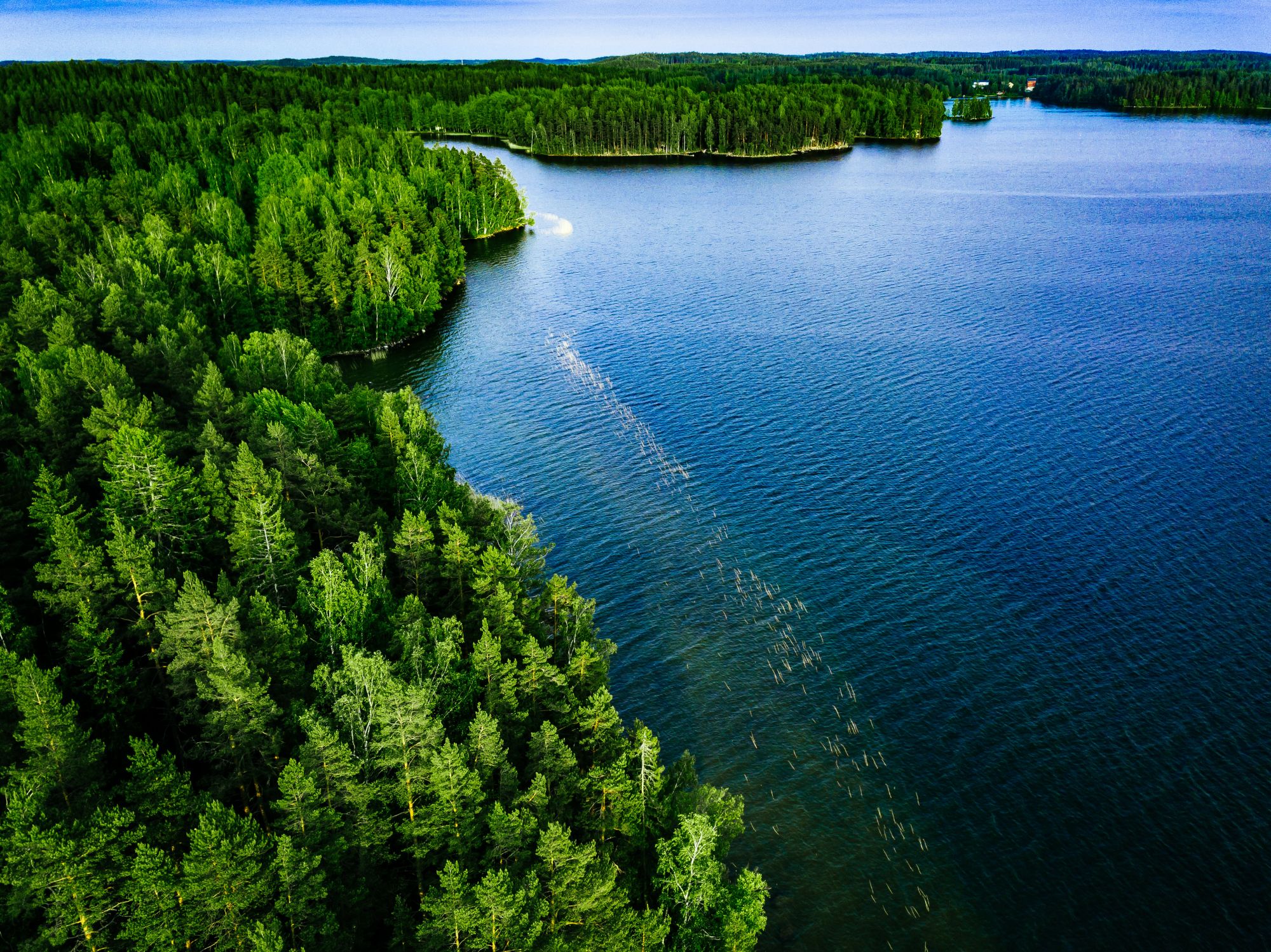 Suomalainen järvimaisema, jossa henki kulkee vapaasti